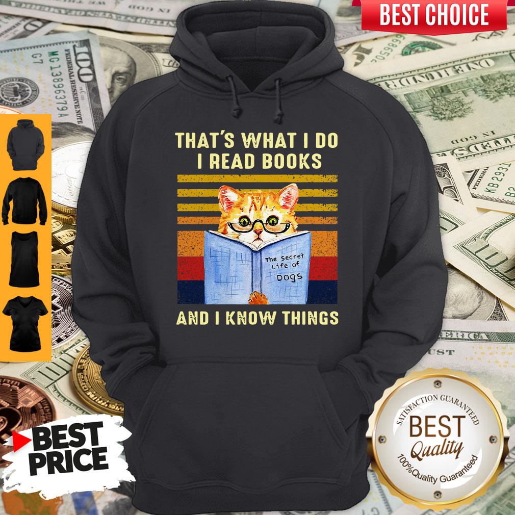 Top Cat That’s What I Do I Read Book And I Know Things Vintage Shirt - Image 2