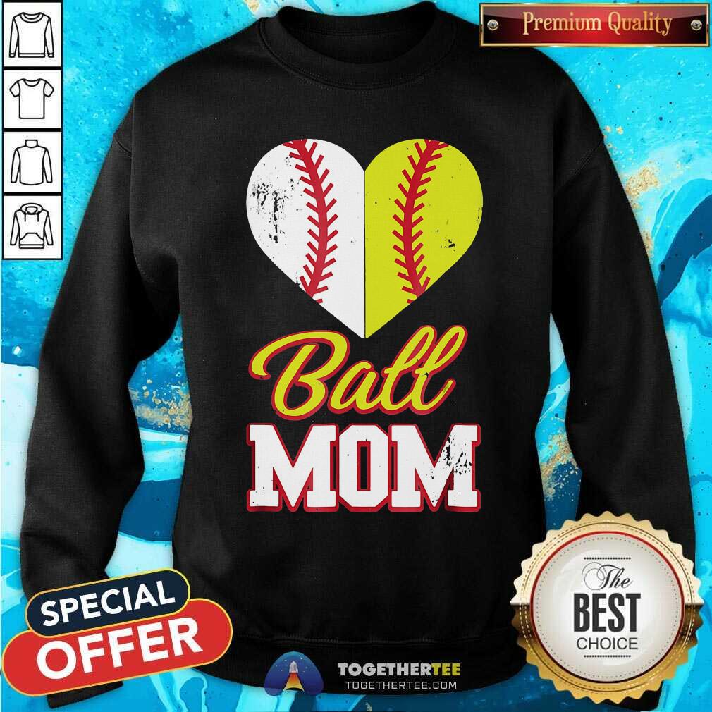 Hot Softball Baseball Ball Mom Shirt - Image 2