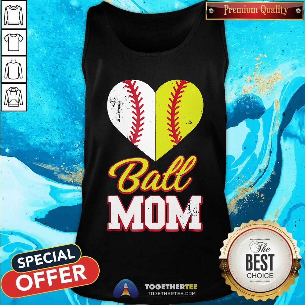 Hot Softball Baseball Ball Mom Shirt - Image 4