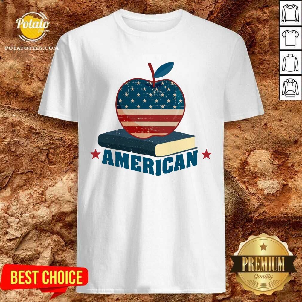 American Apple And Book 4th Of July Shirt