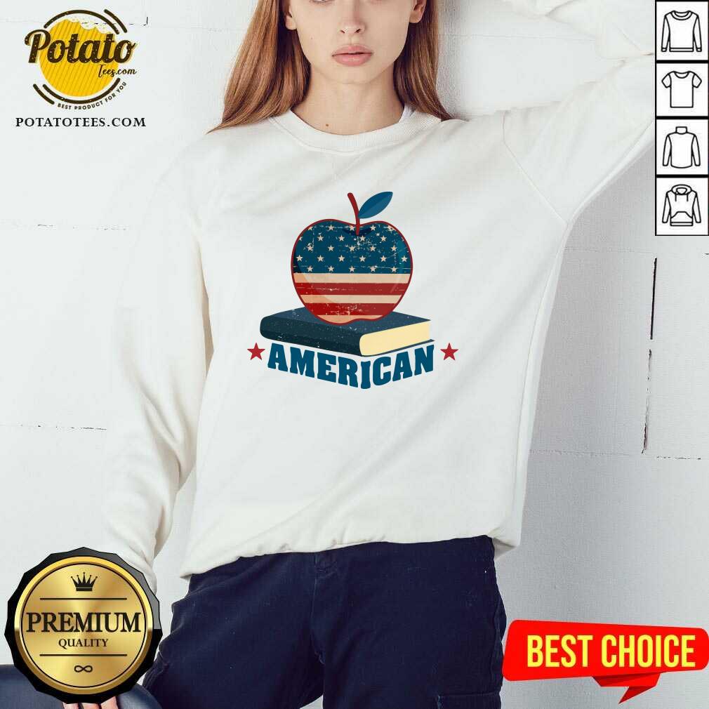 American Apple And Book 4th Of July Shirt - Image 5