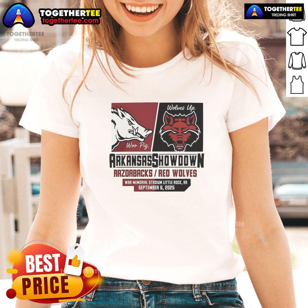 Hot Arkansas Razorbacks Vs Arkansas State Red Wolves Showdown 2025 T-Shirt - Image 3