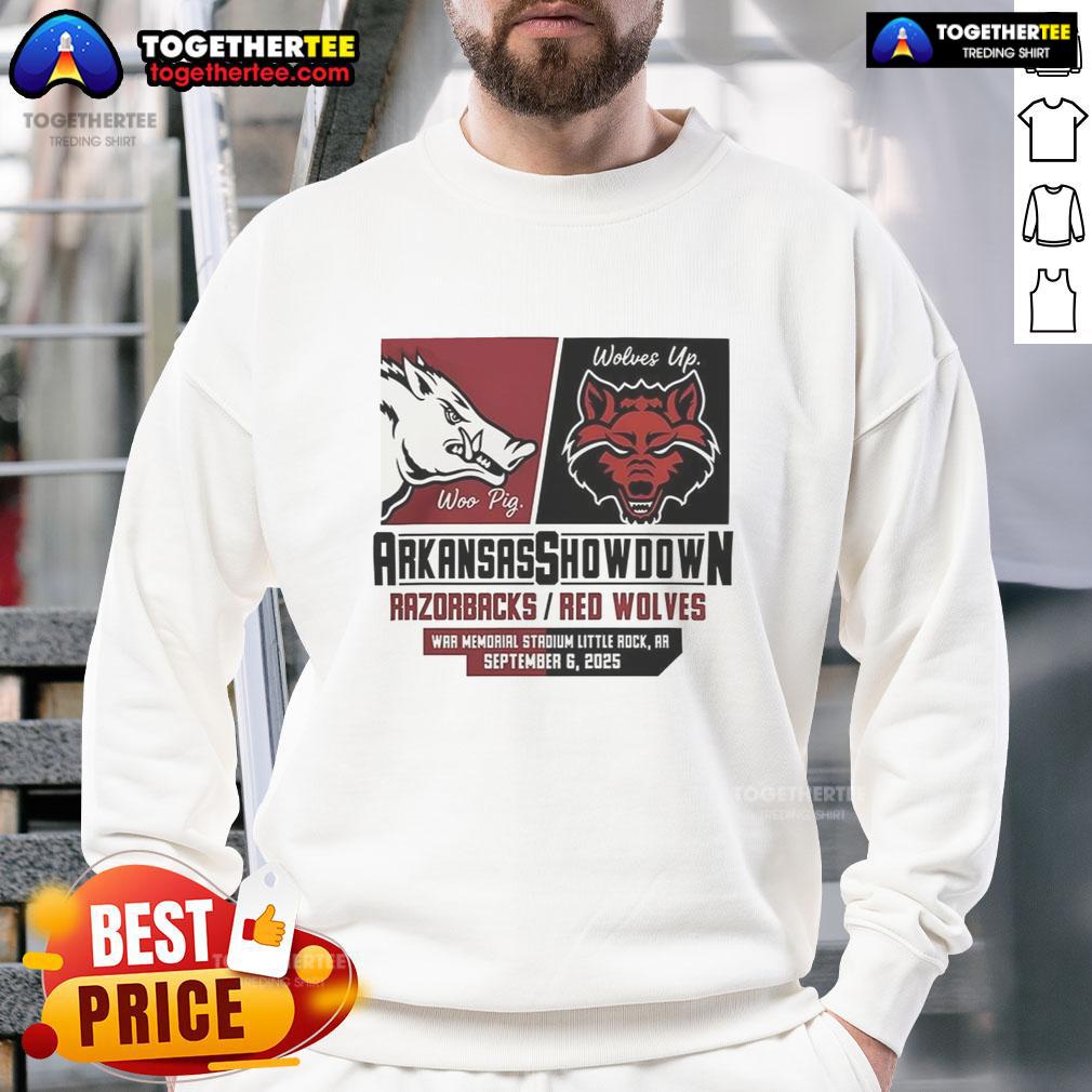 Hot Arkansas Razorbacks Vs Arkansas State Red Wolves Showdown 2025 T-Shirt - Image 5