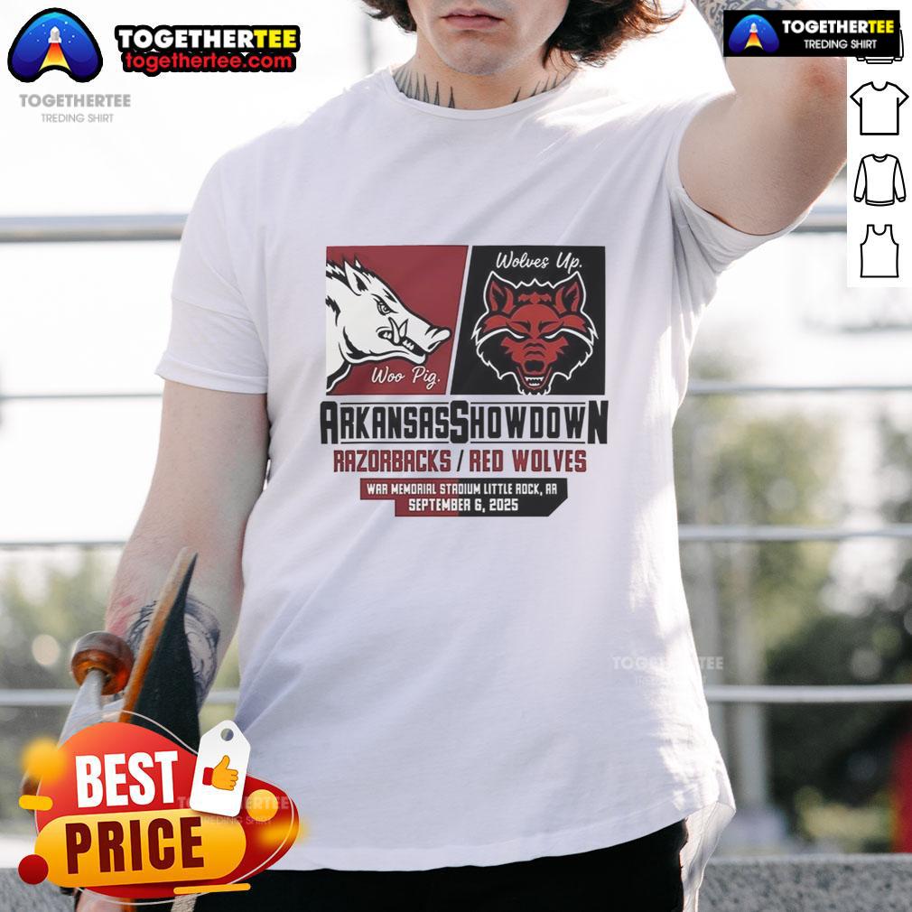 Hot Arkansas Razorbacks Vs Arkansas State Red Wolves Showdown 2025 T-Shirt