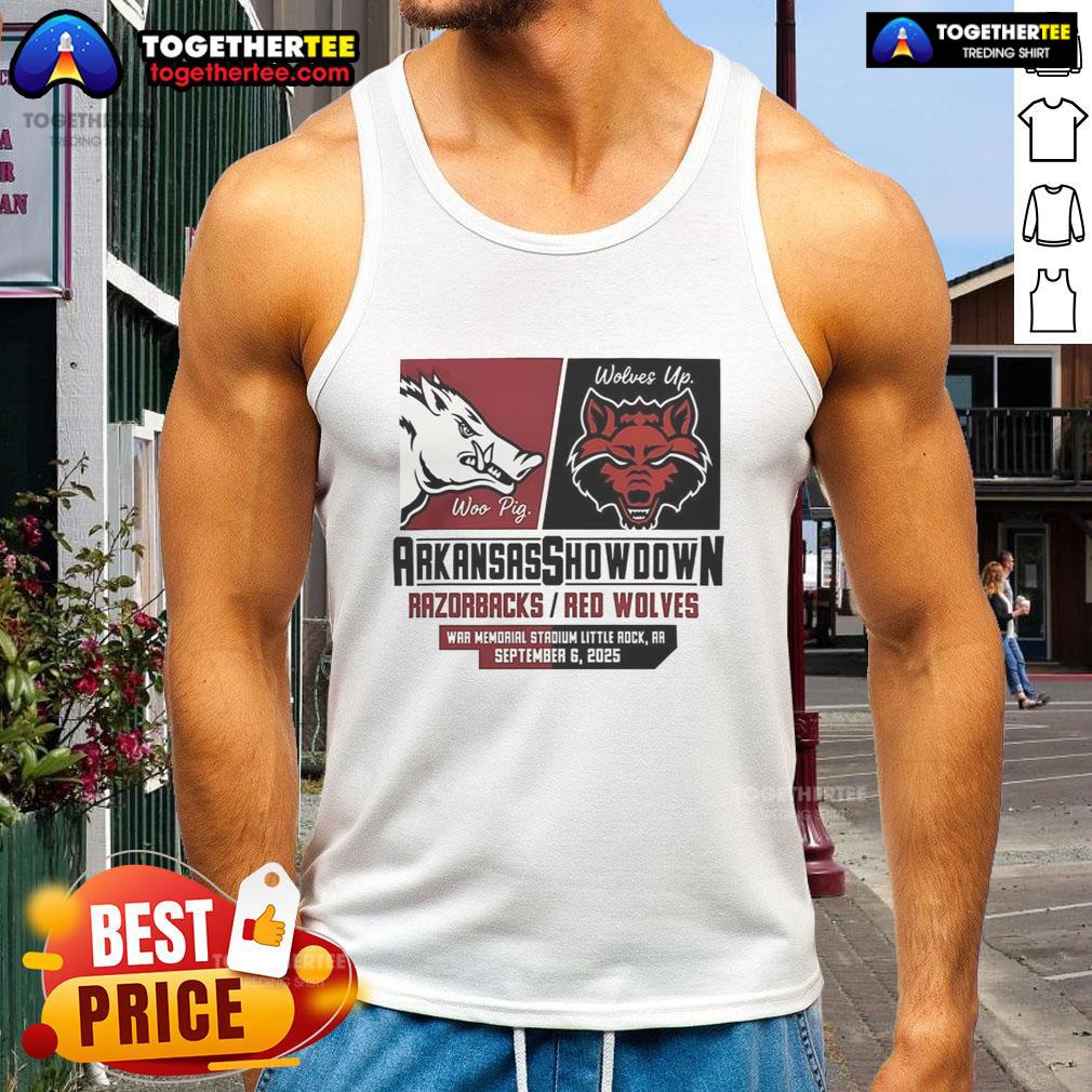 Hot Arkansas Razorbacks Vs Arkansas State Red Wolves Showdown 2025 T-Shirt - Image 4
