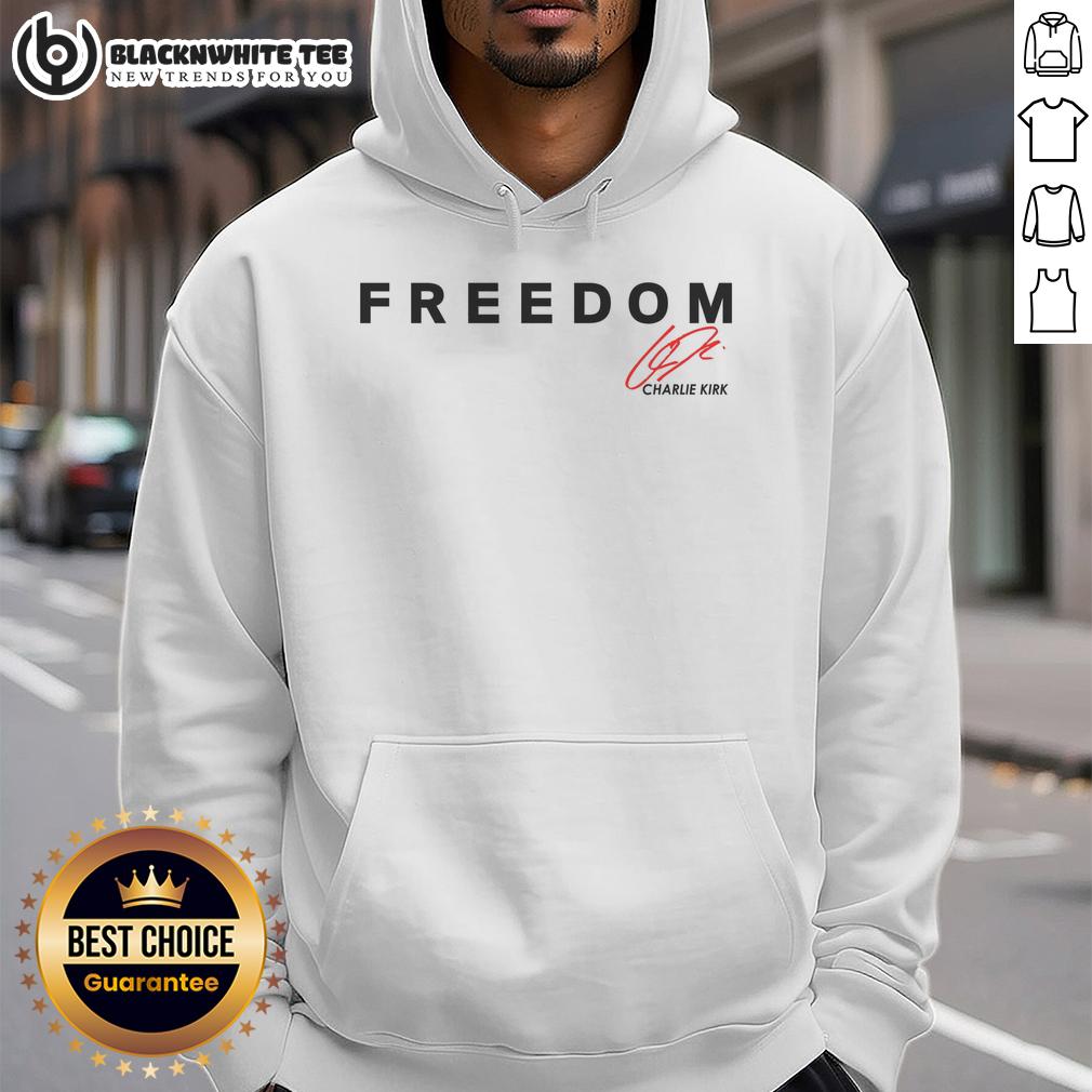 Original Fight For Freedom Charlie Kirk 1993-2025 Red Signature Tribute T-Shirt - Image 2