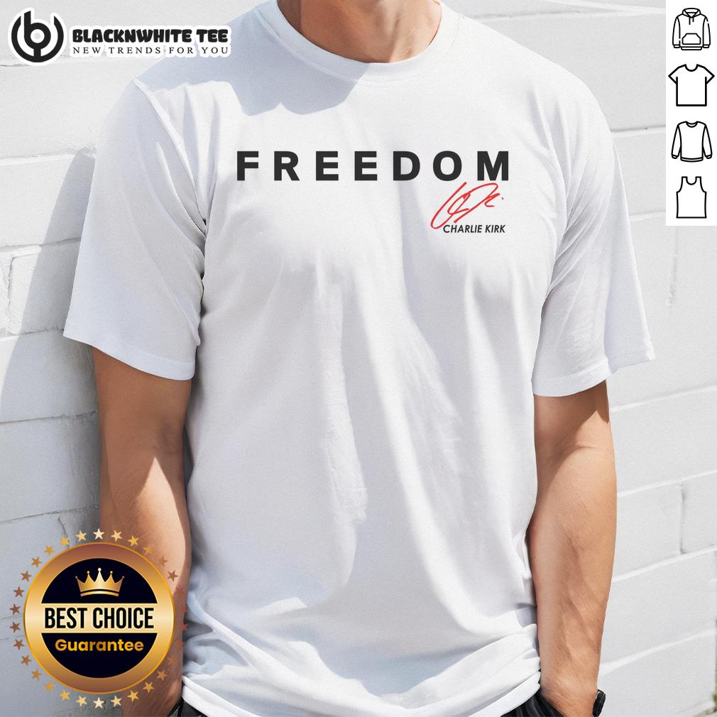 Original Fight For Freedom Charlie Kirk 1993-2025 Red Signature Tribute T-Shirt