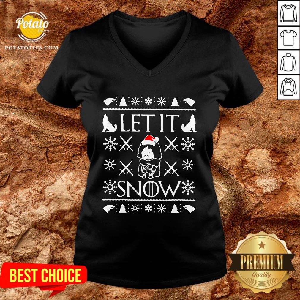 Good Game Of Thrones Jon Snow Let It Snow Ugly Christmas Shirt - Image 2