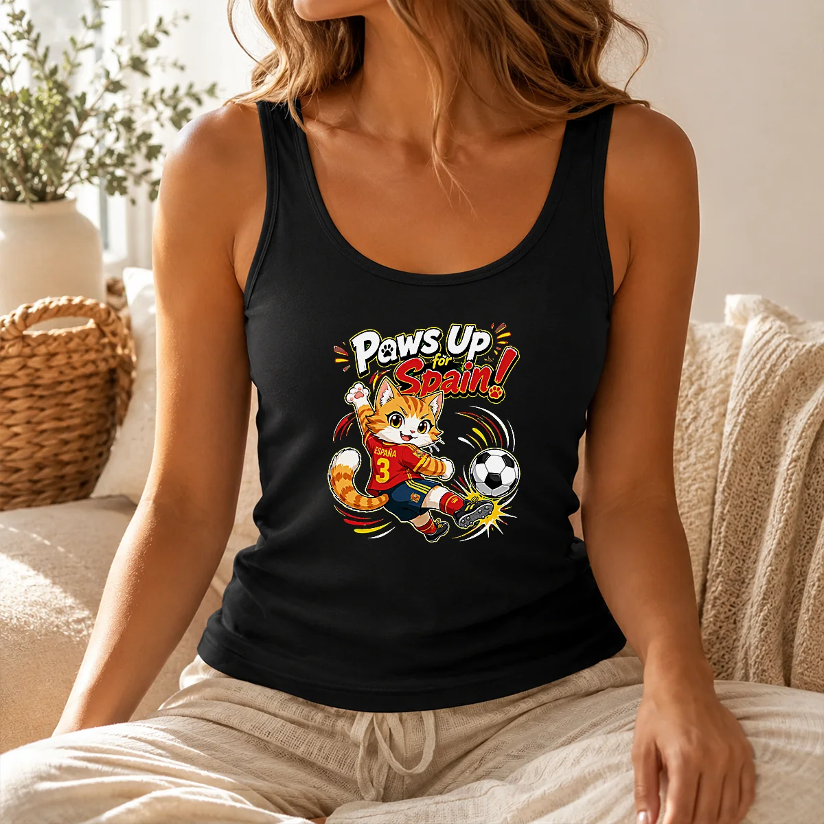 Official Spanish Soccer Cat Meme Anime Shirt - Image 3