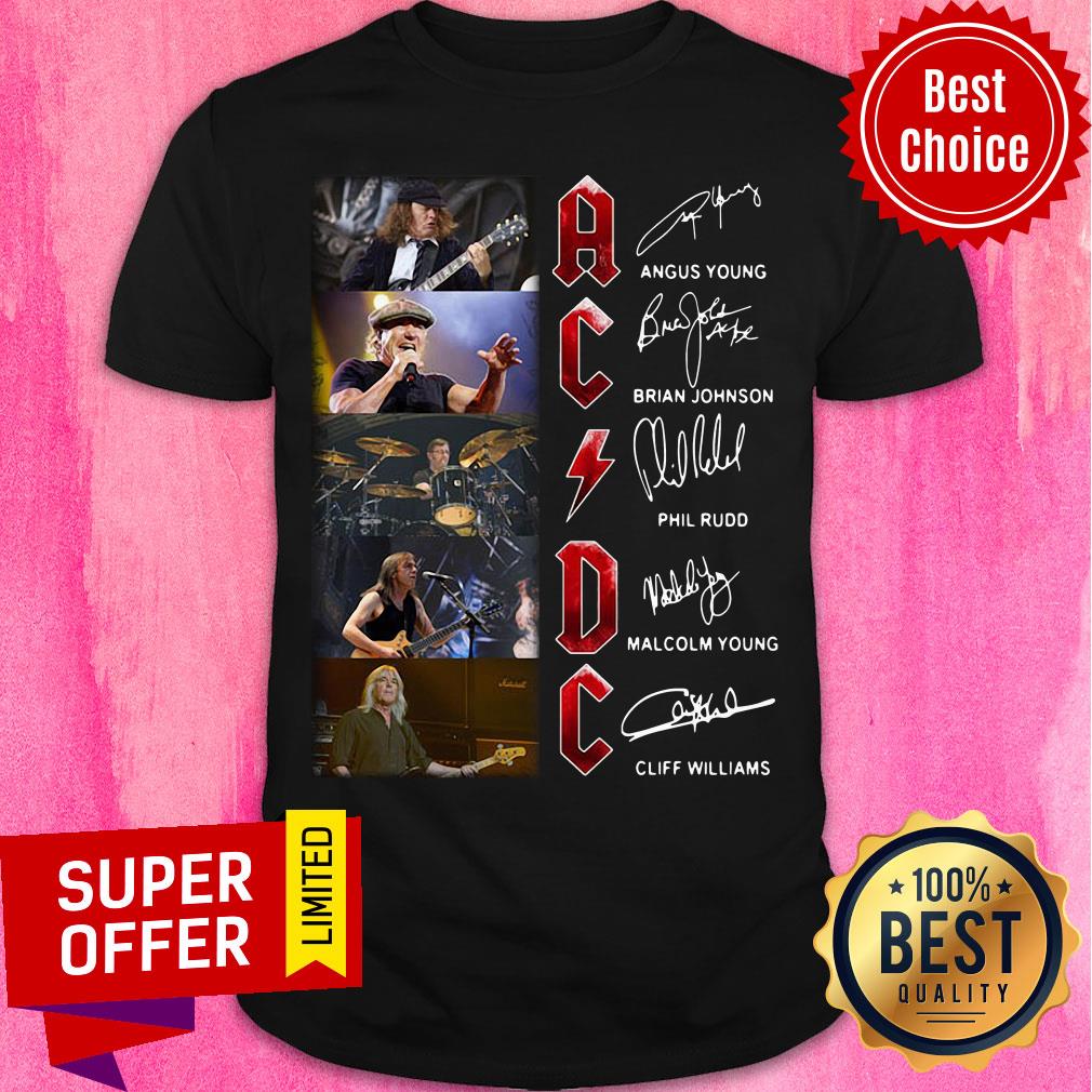 Funny Ac Dc Member Name Signatures Shirt