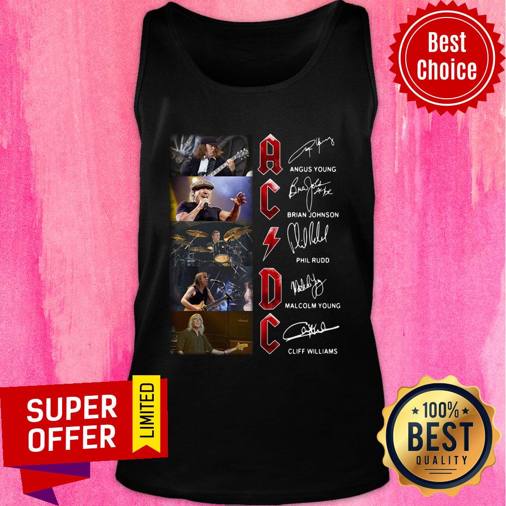 Funny Ac Dc Member Name Signatures Shirt - Image 4