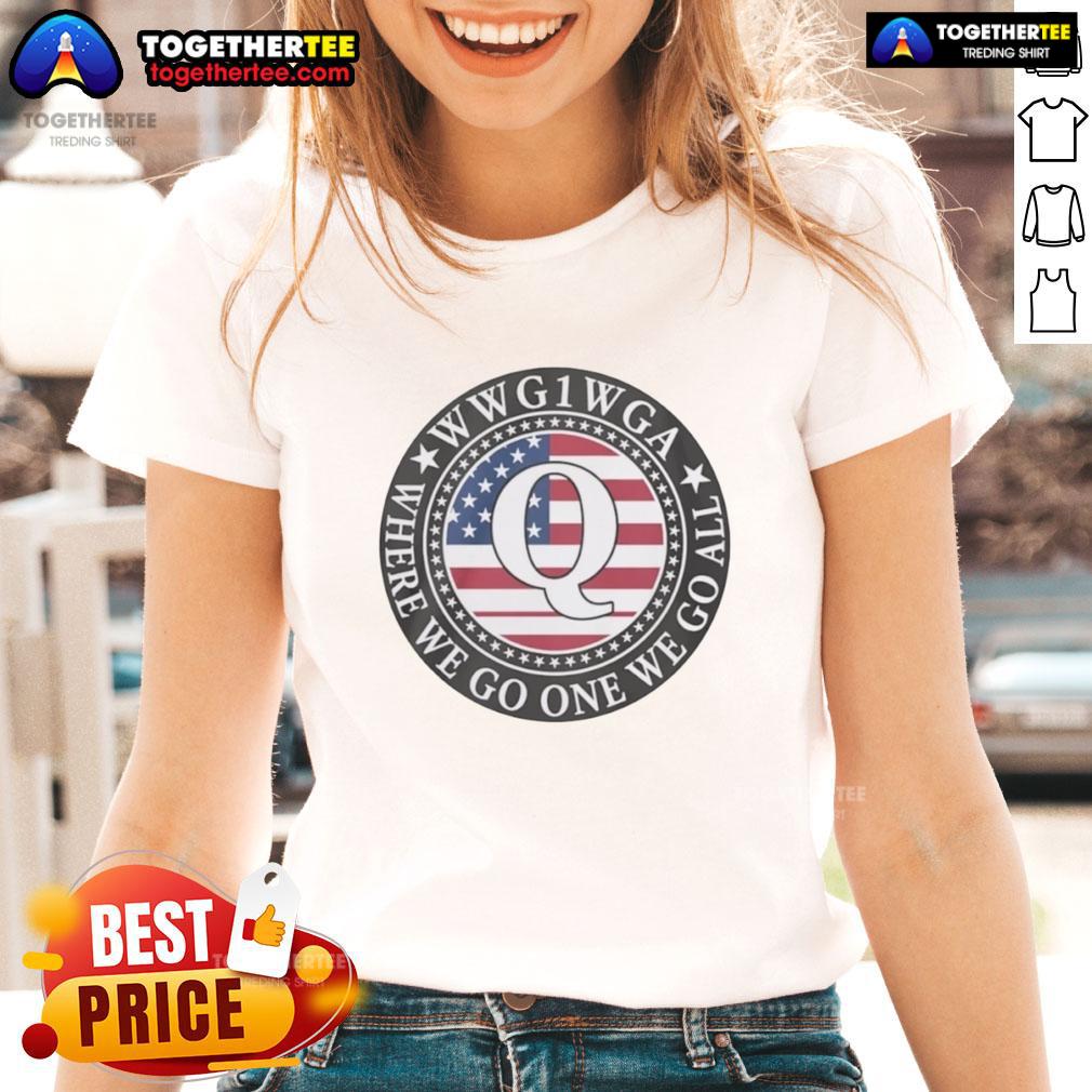 Awesome WWG1 Wga Where We Go One We Go All Qanon Flag Emblem T-Shirt - Image 3