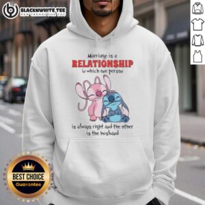 Alternative view of Top Stitch Marriage Is A Relationship In Which One Person Is Always Right And The Other Is The Husband T-Shirt