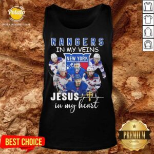 Alternative view of Premium New York Rangers In My Veins Jesus In My Heart Shirt