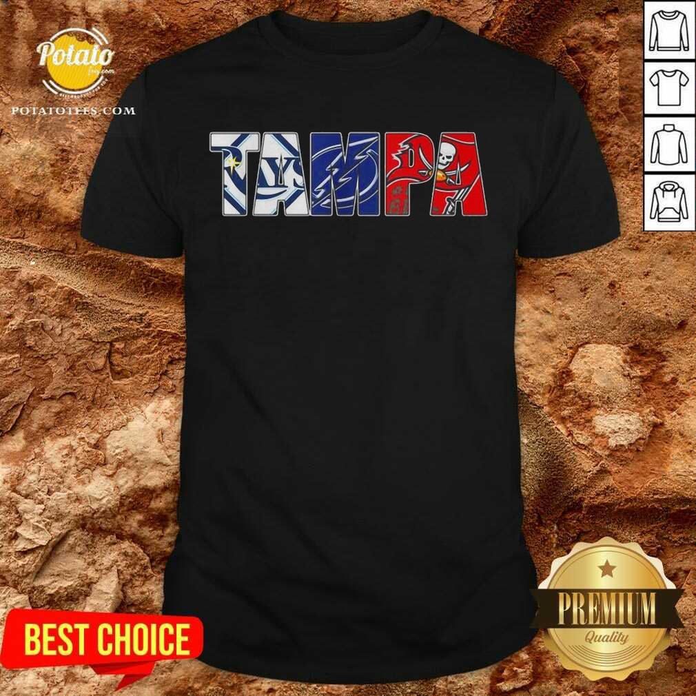 Pretty Tampa Bay Rays Tampa Bay Lightning And Tampa Bay Buccaneers Shirt