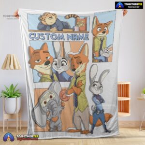 Official Disney Cartoon Zootopia Velveteen Cute Blanket Fleece Customized Blanket