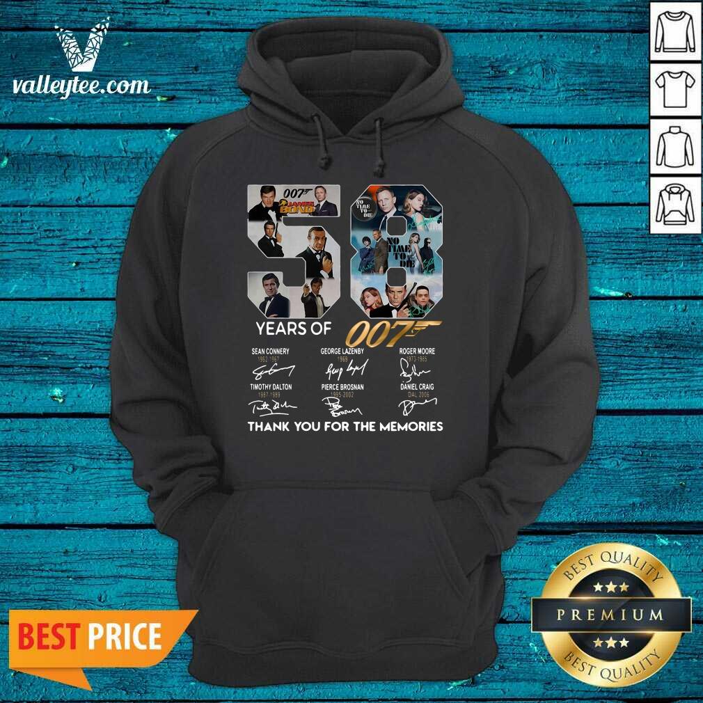 Cute 58 Years Of 007 Thank You For The Memories Signatures Shirt - Image 2