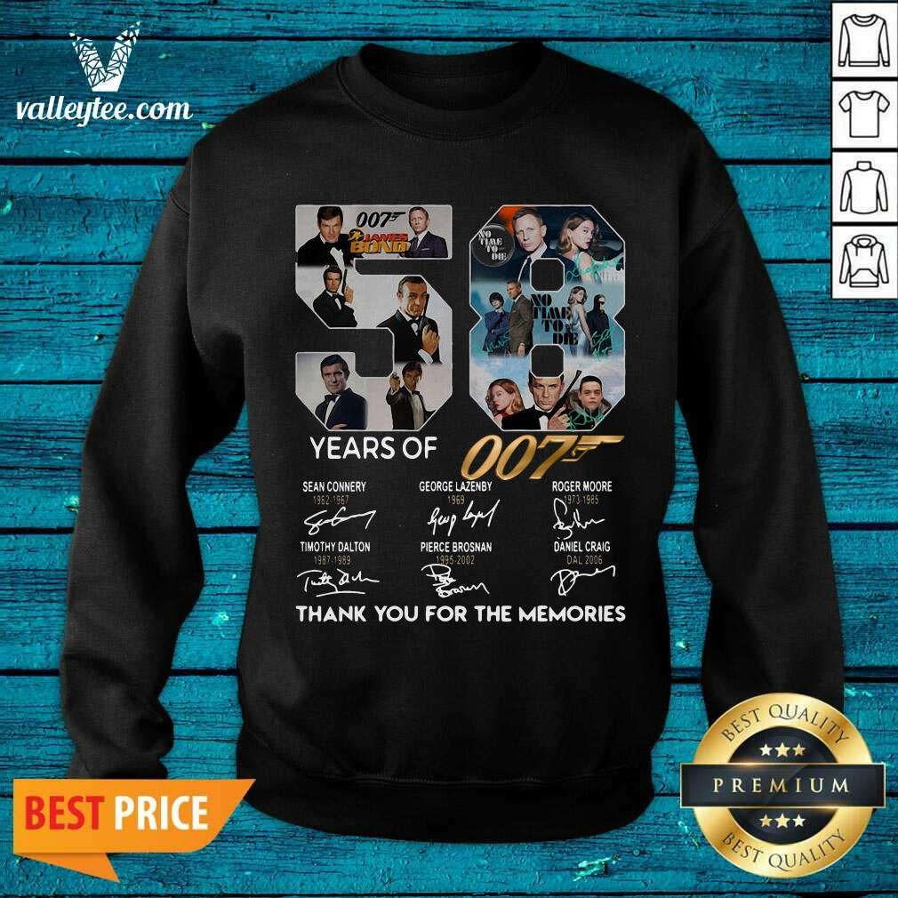 Cute 58 Years Of 007 Thank You For The Memories Signatures Shirt - Image 5