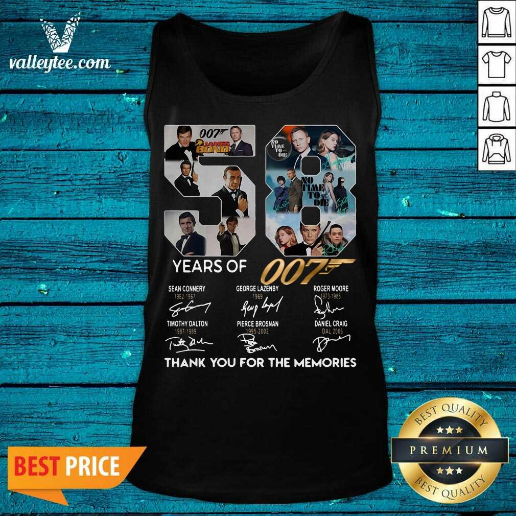 Cute 58 Years Of 007 Thank You For The Memories Signatures Shirt - Image 4