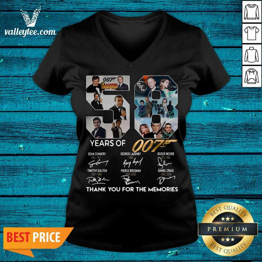 Cute 58 Years Of 007 Thank You For The Memories Signatures Shirt - Image 3