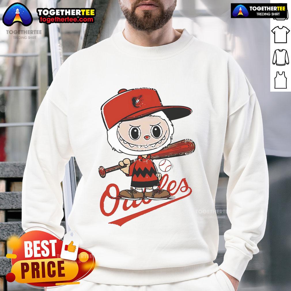 Good Labubu Charlie Brown Baltimore Orioles T-Shirt - Image 5