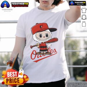 Good Labubu Charlie Brown Baltimore Orioles T-Shirt