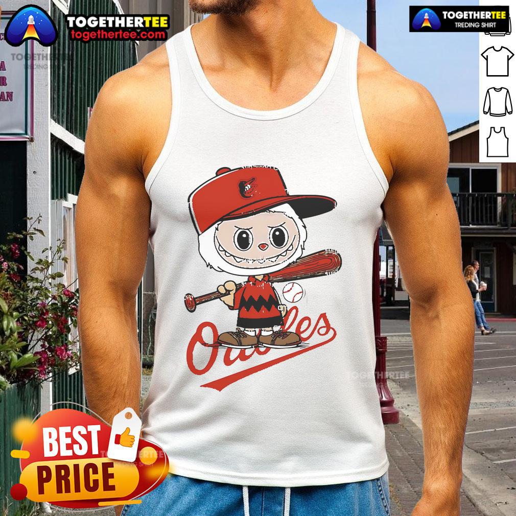 Good Labubu Charlie Brown Baltimore Orioles T-Shirt - Image 4