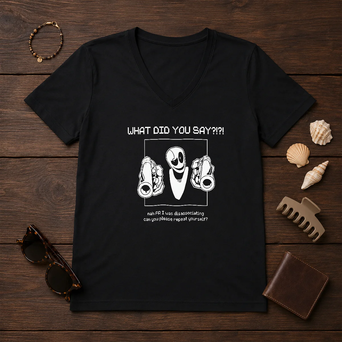 Pretty WD Gaster What Did You Say Disassociating Meme Shirt - Image 2