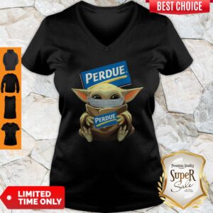 Alternative view of Awesome Baby Yoda Face Mask Perdue Shirt