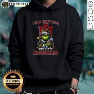 Alternative view of Awesome Santa Grinch I Hate Everything But I Love Indiana Hoosiers Merry Christmas T-Shirt