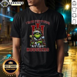 Awesome Santa Grinch I Hate Everything But I Love Indiana Hoosiers Merry Christmas T-Shirt