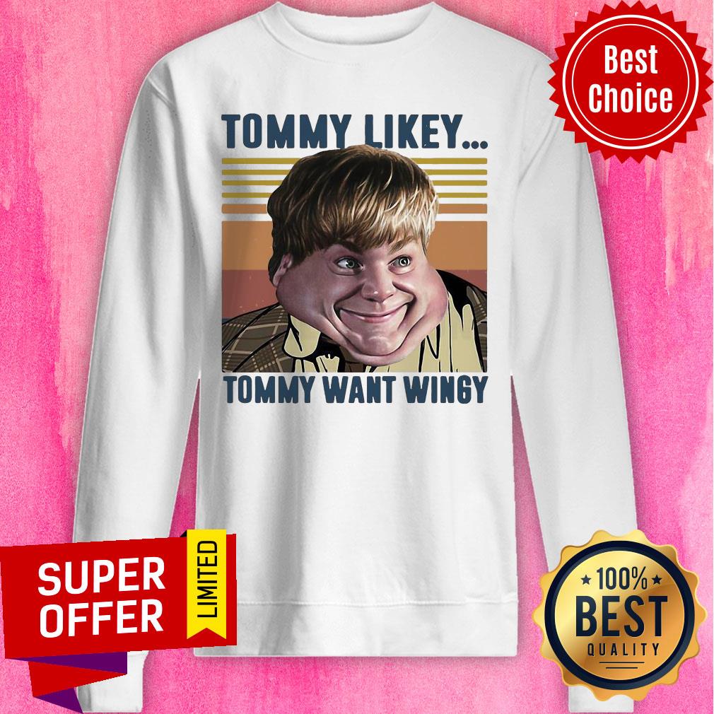 Awesome Tommy Likey Tommy Want Wingy Vintage Retro Shirt - Image 2