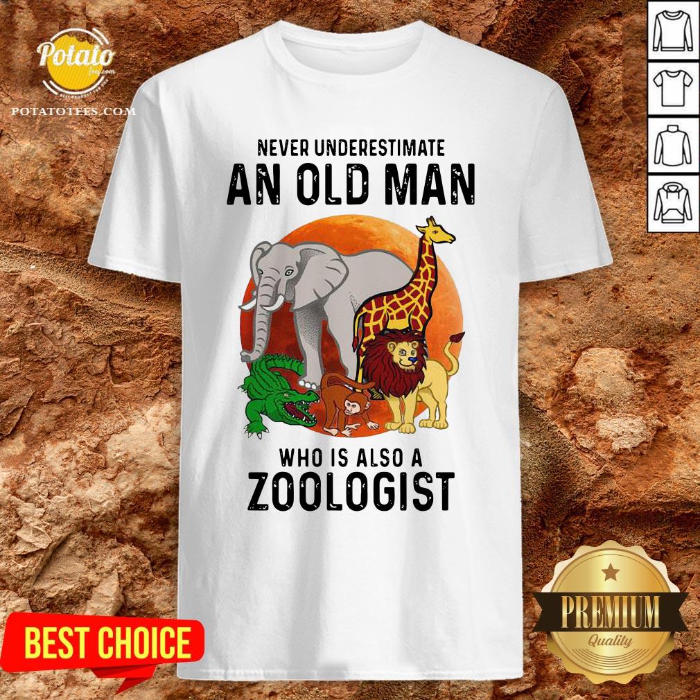 Never Underestimate An Old Man Who Is Also A Zoologist Moon Shirt