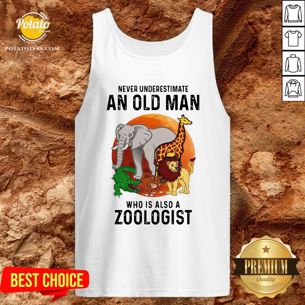 Never Underestimate An Old Man Who Is Also A Zoologist Moon Shirt - Image 3