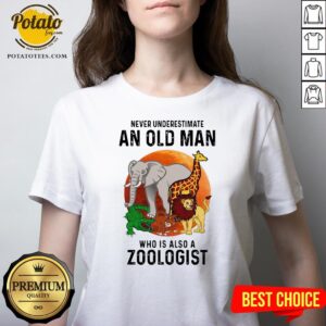 Alternative view of Never Underestimate An Old Man Who Is Also A Zoologist Moon Shirt