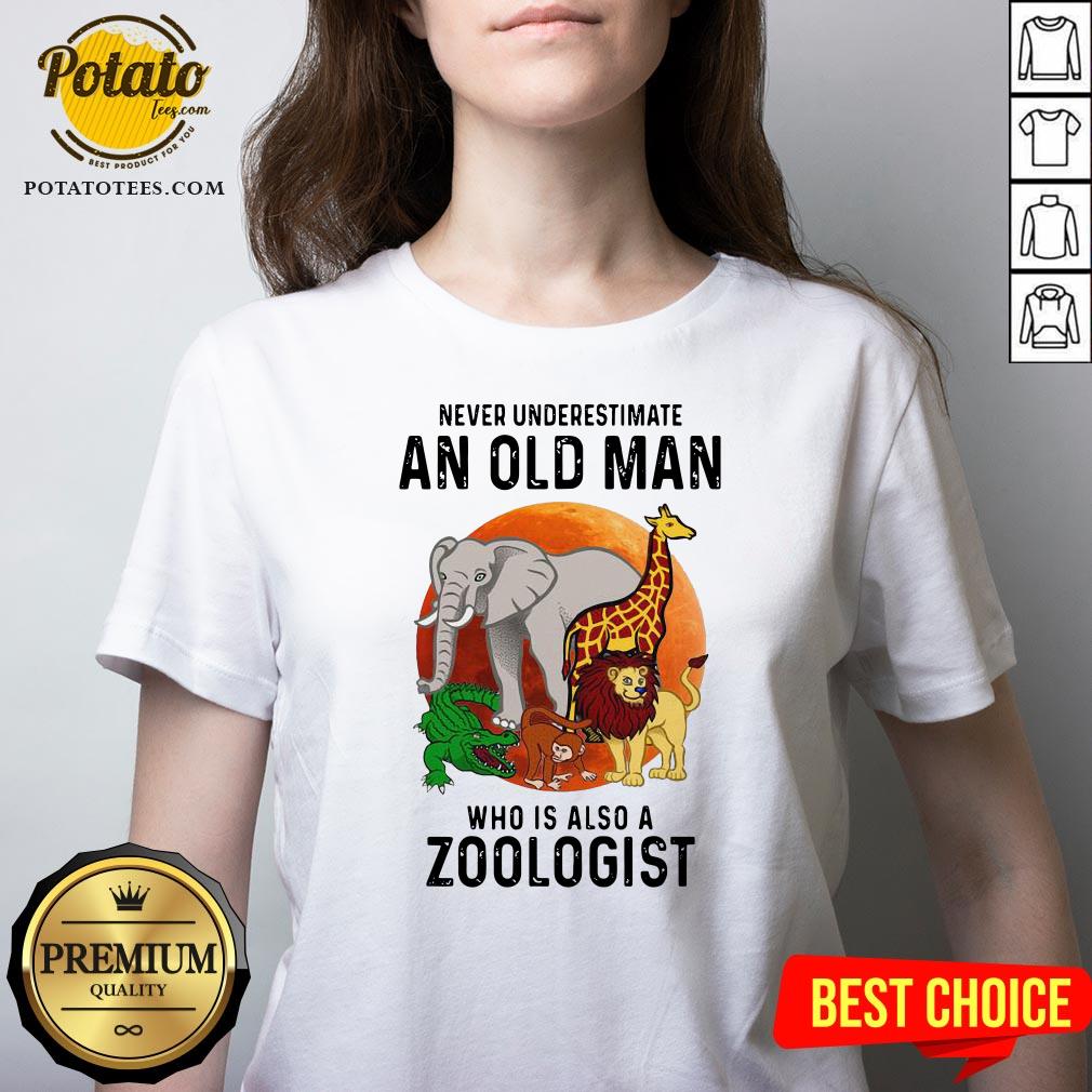 Never Underestimate An Old Man Who Is Also A Zoologist Moon Shirt - Image 2