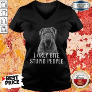 Alternative view of Pitbull I Only Bite Stupid People Shirt