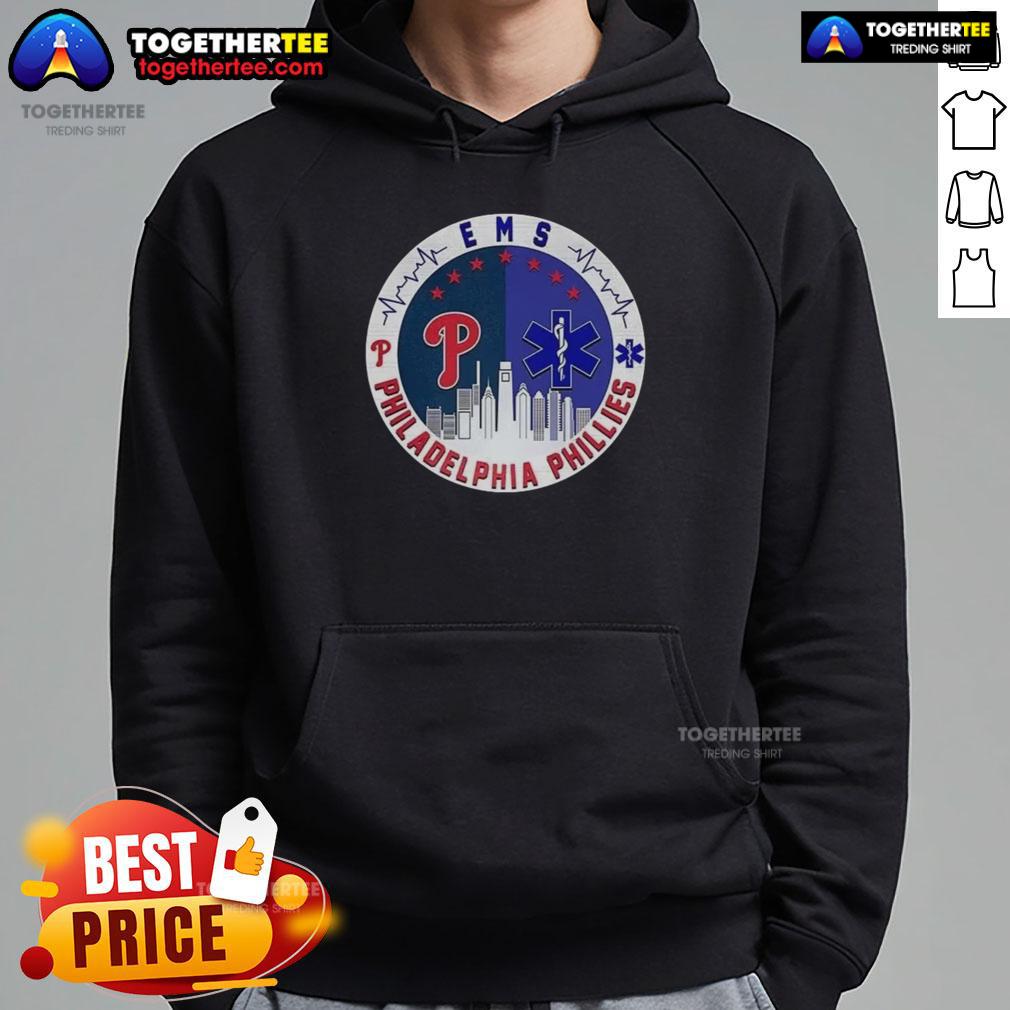 Nice Philadelphia Phillies EMS City Skiline T-Shirt - Image 2