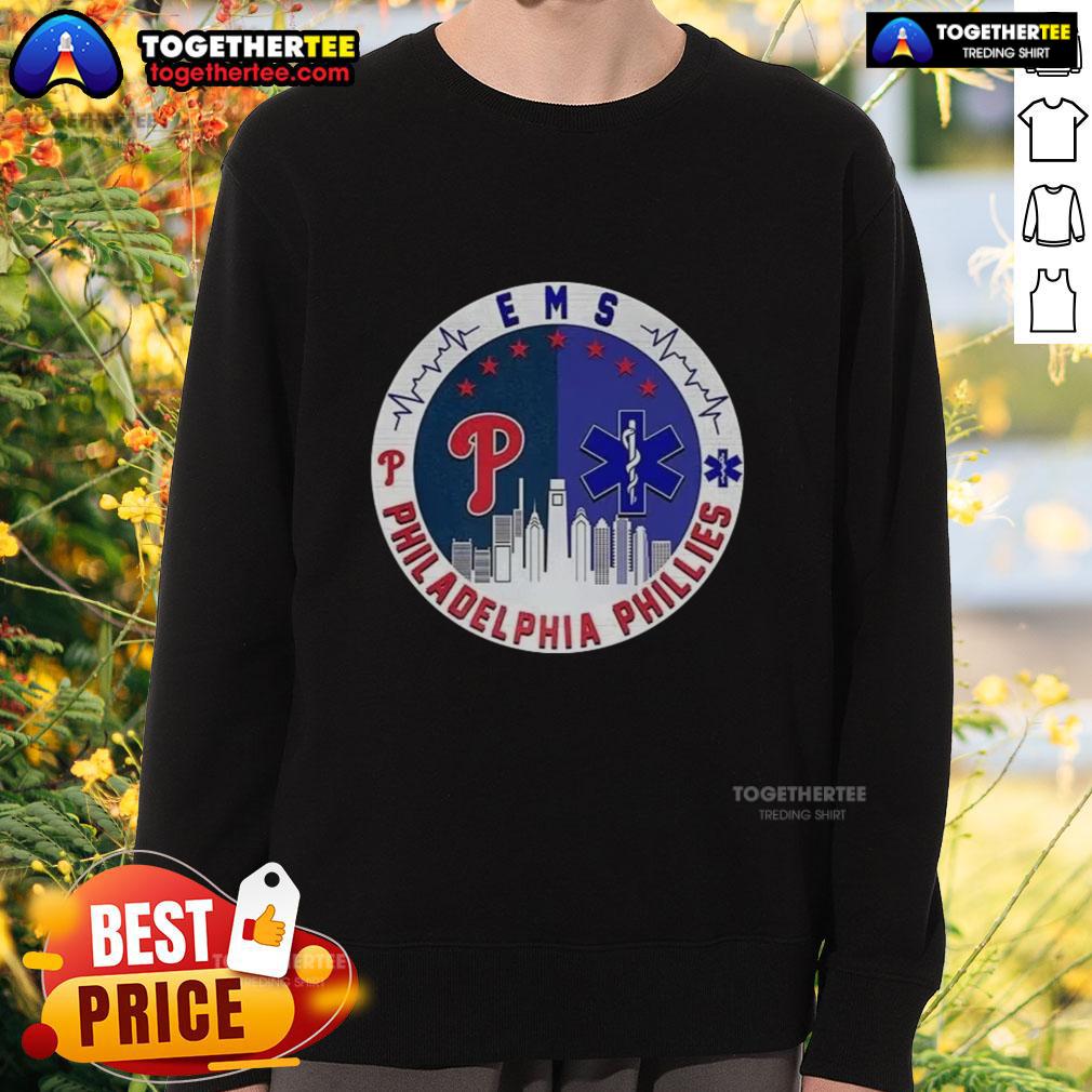 Nice Philadelphia Phillies EMS City Skiline T-Shirt - Image 5