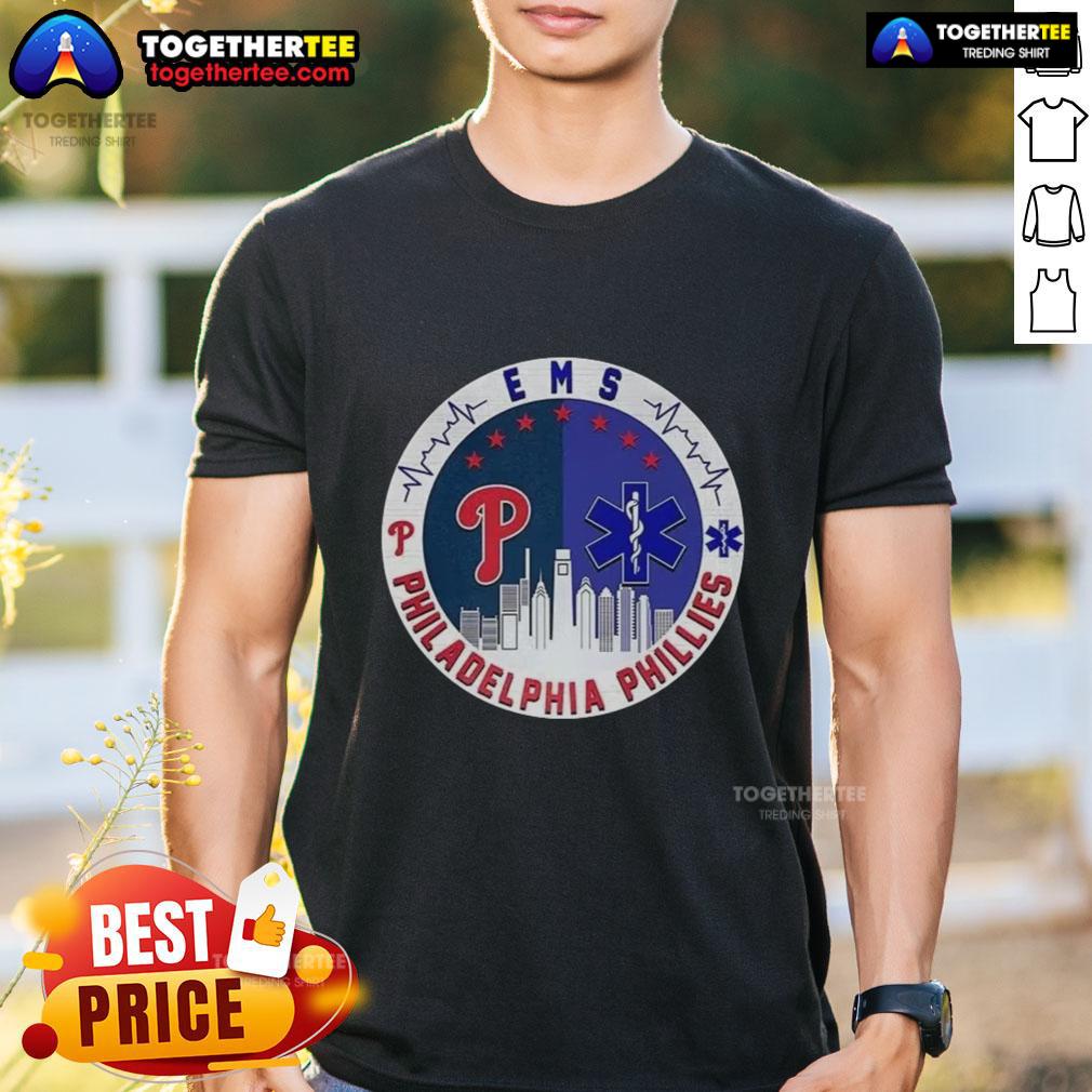 Nice Philadelphia Phillies EMS City Skiline T-Shirt