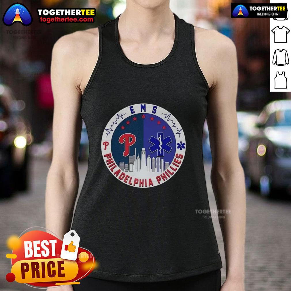 Nice Philadelphia Phillies EMS City Skiline T-Shirt - Image 4