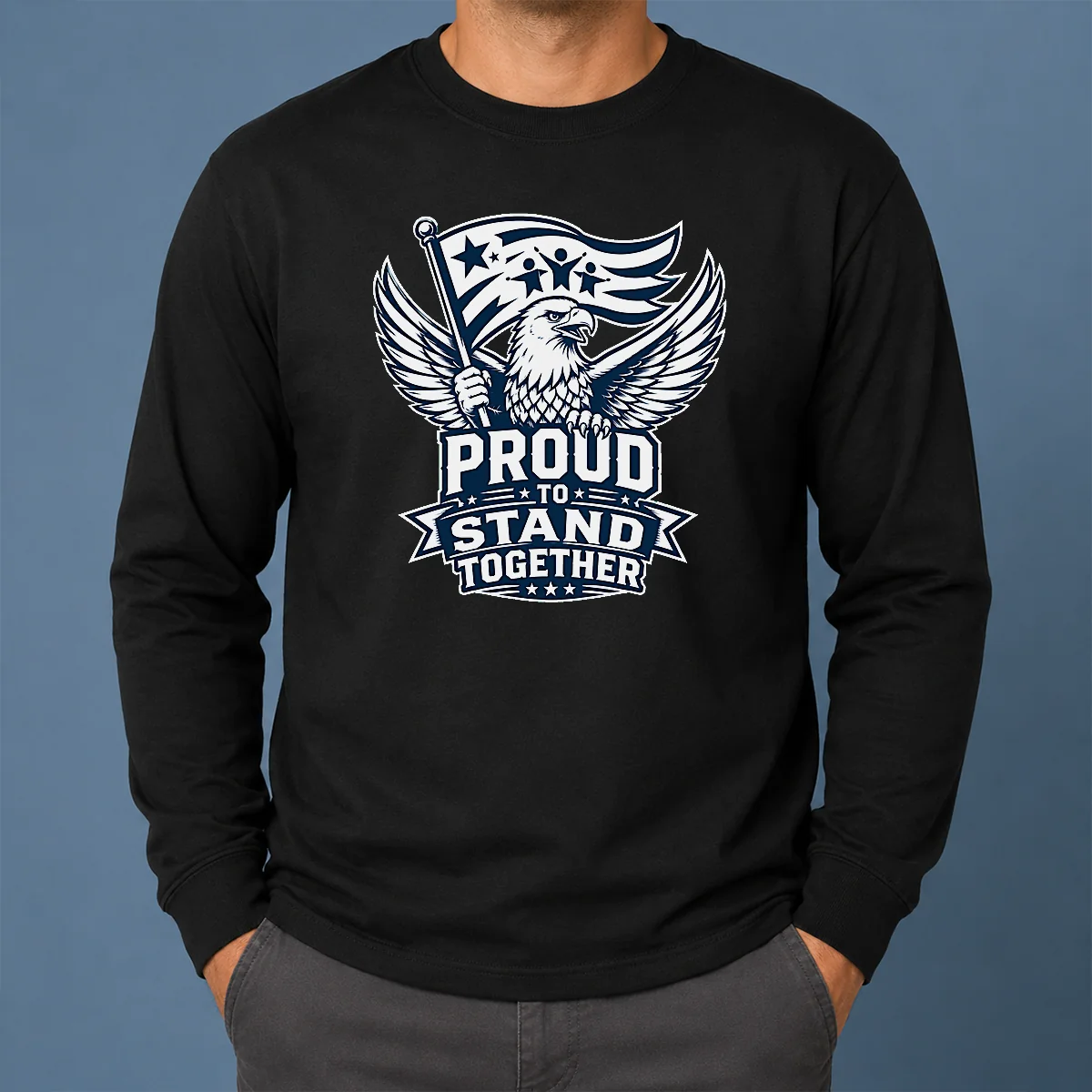 Funny Proud To Stand Together Eagle Line Art Shirt - Image 6