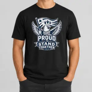 Funny Proud To Stand Together Eagle Line Art Shirt