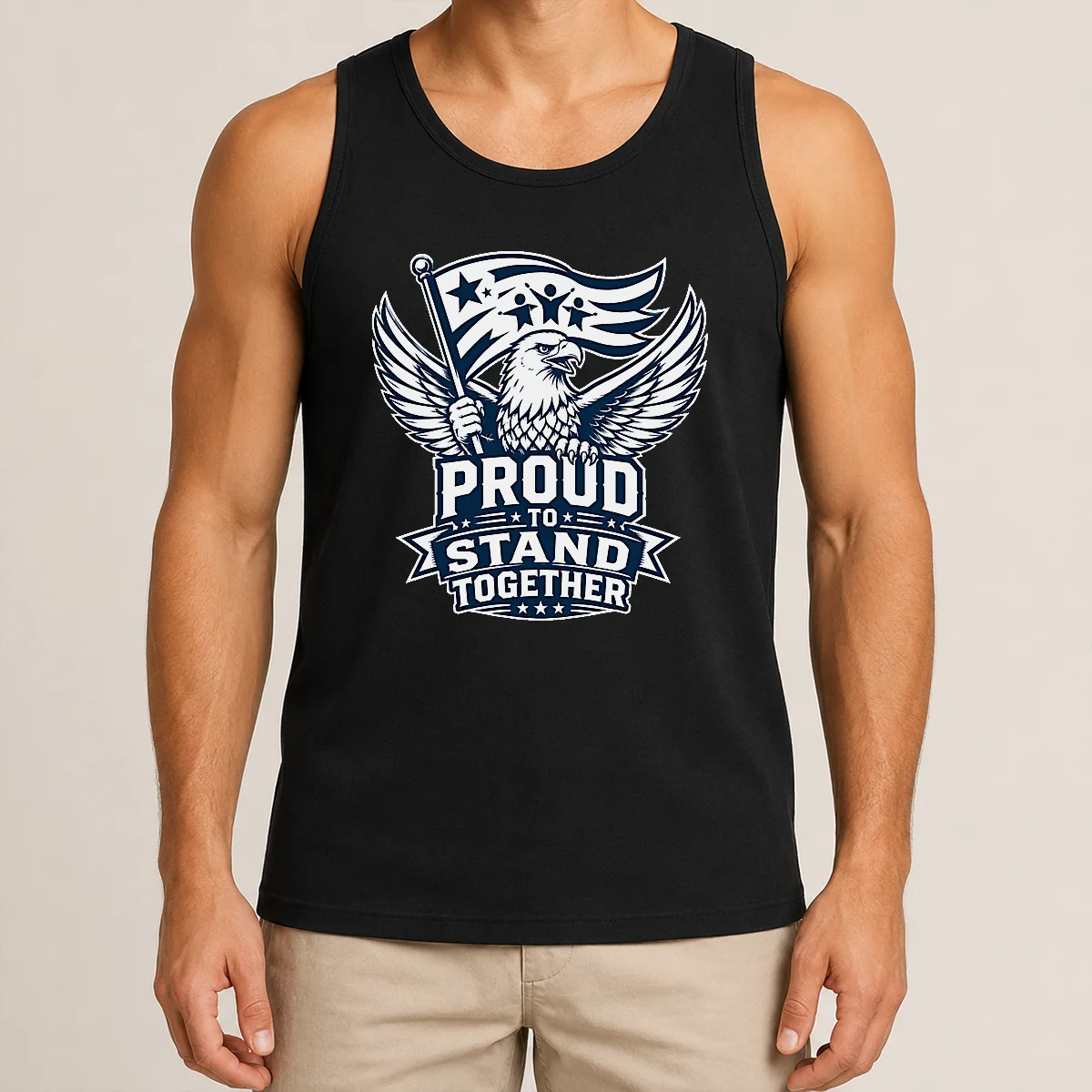 Funny Proud To Stand Together Eagle Line Art Shirt - Image 3