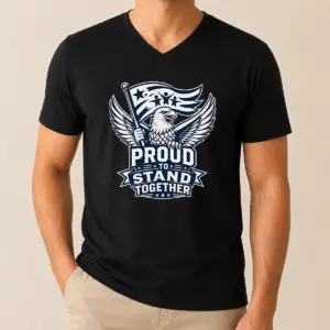Alternative view of Funny Proud To Stand Together Eagle Line Art Shirt