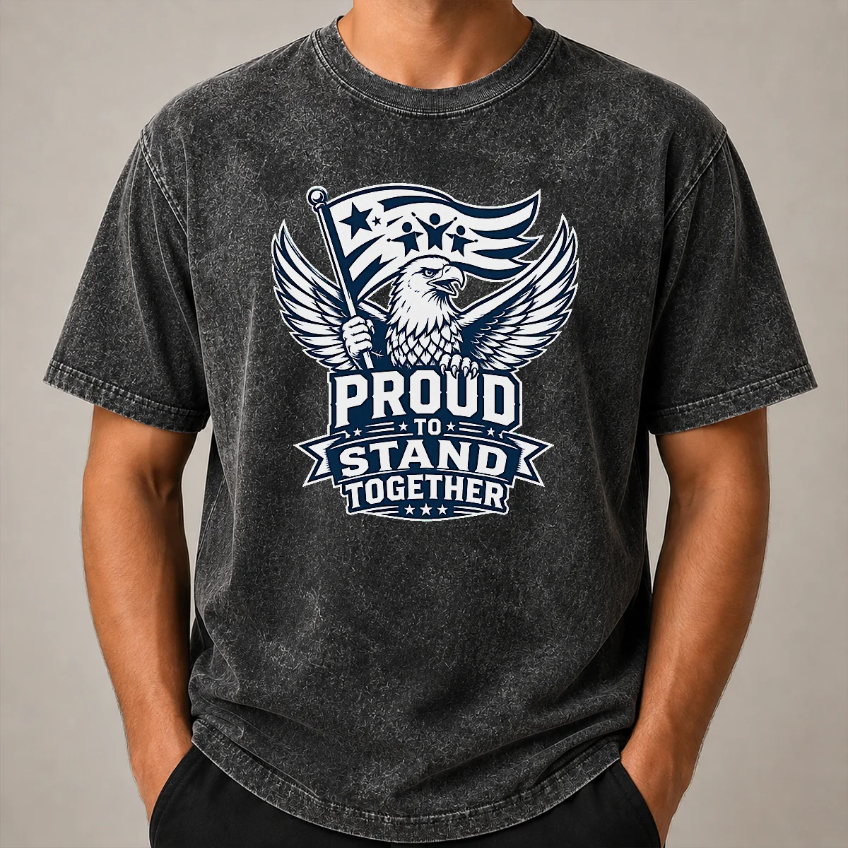 Funny Proud To Stand Together Eagle Line Art Shirt - Image 8