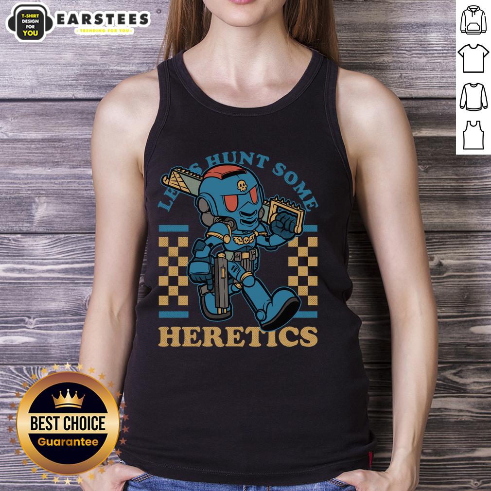 Awesome Warhammer Space Marine Game Mascot Rpg Marine Let Hunt Some Heretics T-Shirt - Image 3