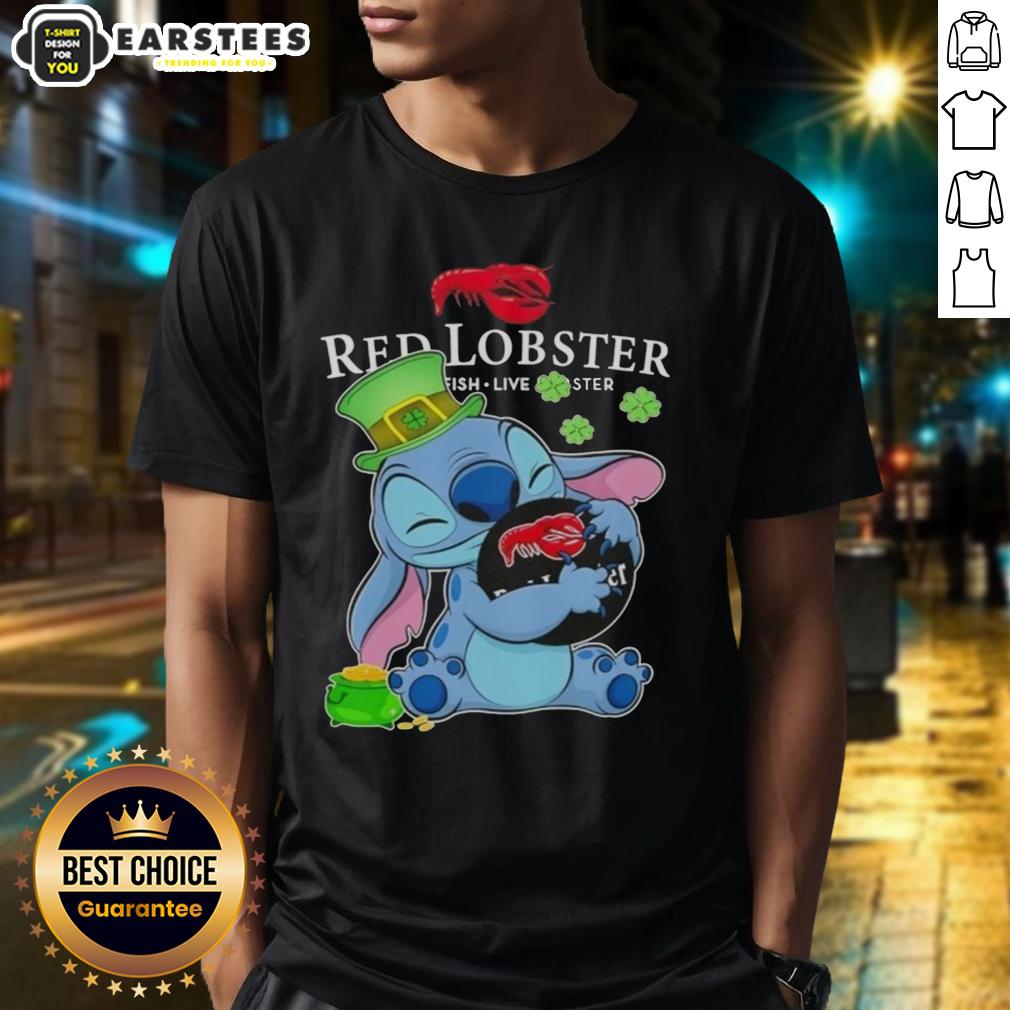 Cute Stitch Hug Red Lobster Logo Happy Patrick's Day T-Shirt