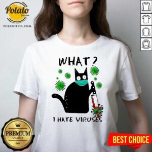 Alternative view of Premium Back Cat Kill Corona What I Hate Viruses Shirt