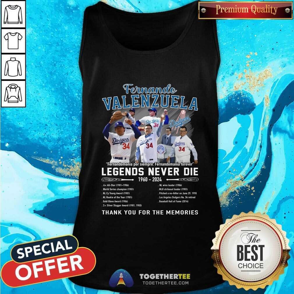 Pretty Los Angeles Dodgers Fernando Valenzuela Legend Never Die 2024 T-Shirt - Image 3